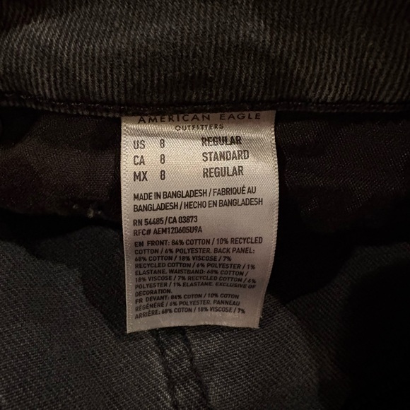 American Eagle Outfitters Black Distressed Straight Leg Jeans - Picture 8 of 8